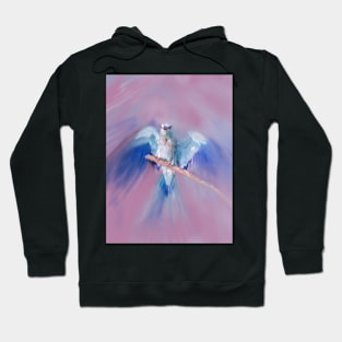 Blue mountain bird detail Hoodie